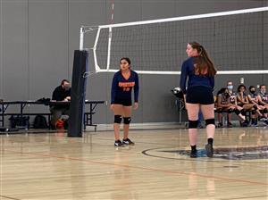Volley Ball Players getting ready for a serve